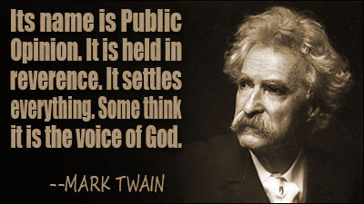 Voice of God quote from Mark Twain