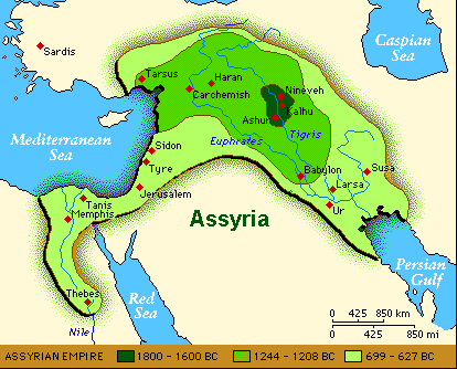 Assyria flourished in the region the ancient Greeks called Mesopotamia