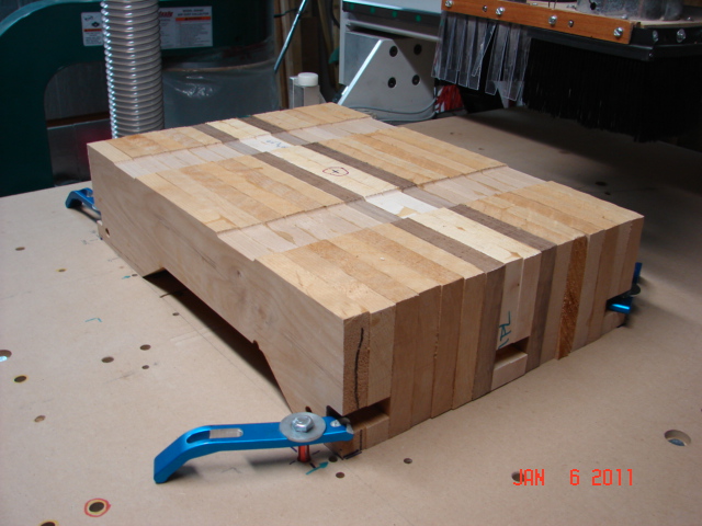 Wood block prepared for manufacturing the guitar