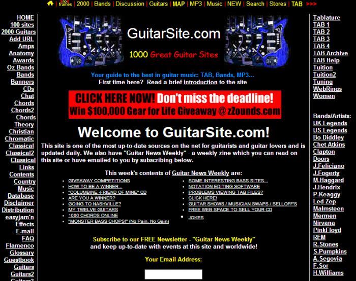 GuitarSite.com 1999
