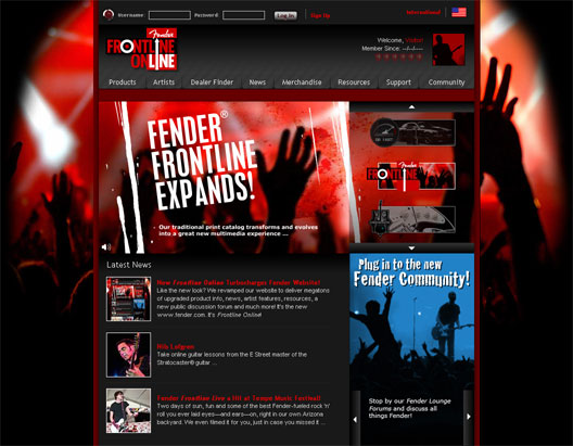 Fender's new website